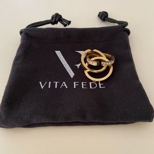 NWOT Vita Fede Cassio Pave Crystal Ring Set